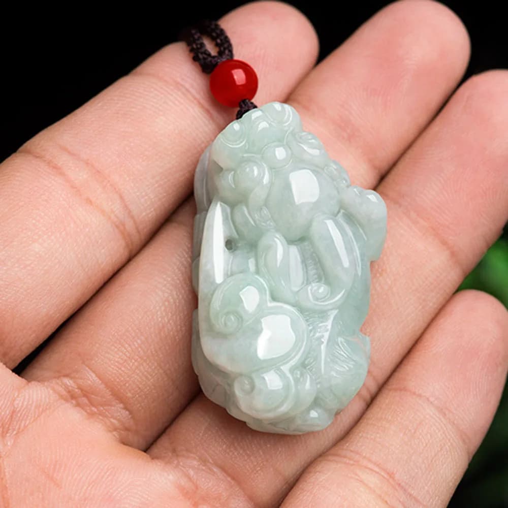 Pendentif de dragon antique sculpté à la main pour hommes et femmes, collier de longévité double dra