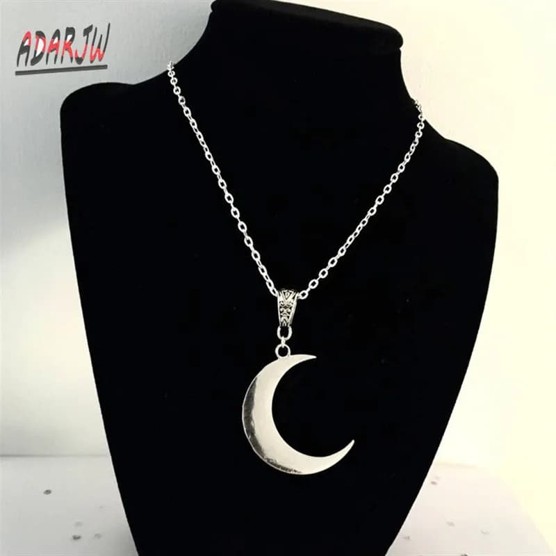 Collier croissant de lune, bijoux gothiques mystique, sorcière lunaire celtique païenne Wiccan luna,