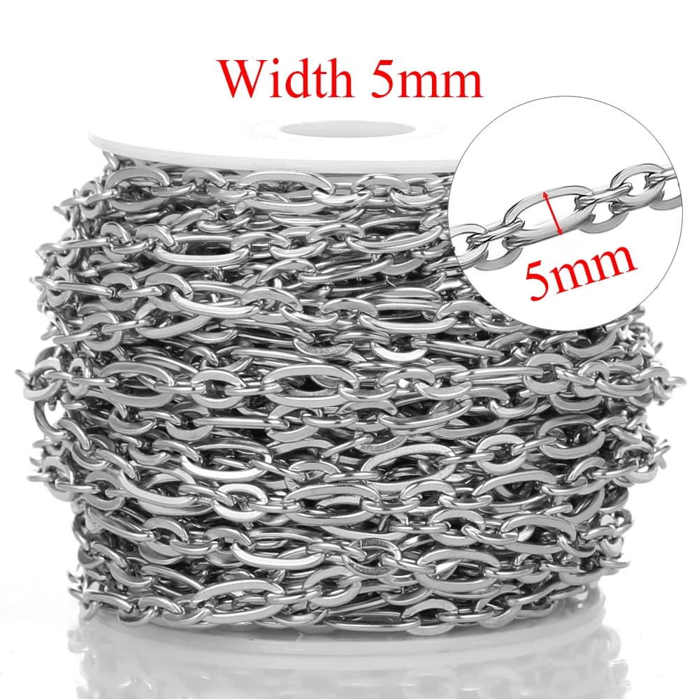 1 mètre en acier inoxydable plat croix chaîne lien collier Bracelet résultats composants pour bijoux