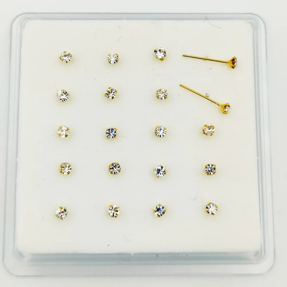 24G 100% 925 argent Sterling 2.5mm cristal nez broche clou unisexe indien nez piercing bijoux 20 piè