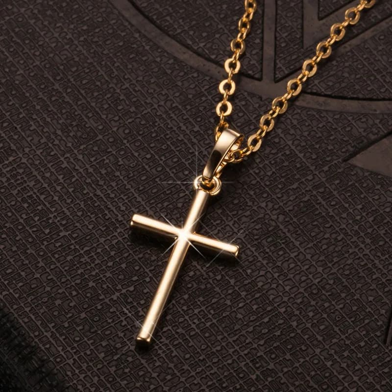 Mode femme croix pendentifs livraison directe or noir couleur cristal jésus croix pendentif collier 