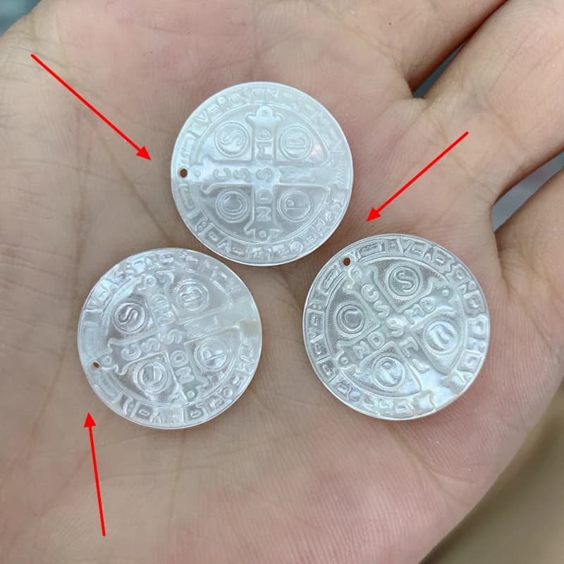 Pendentifs ronds en nacre blanche naturelle, breloques en forme de croix pour la fabrication d'acces