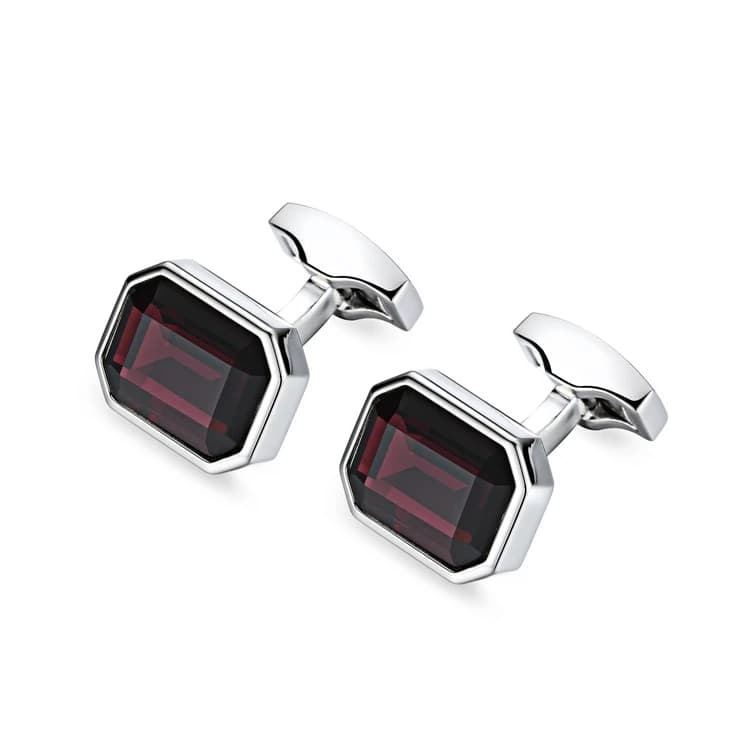 Lepton boutons de manchette en verre rouge vin de luxe discret pour bijoux pour hommes boutons de ma