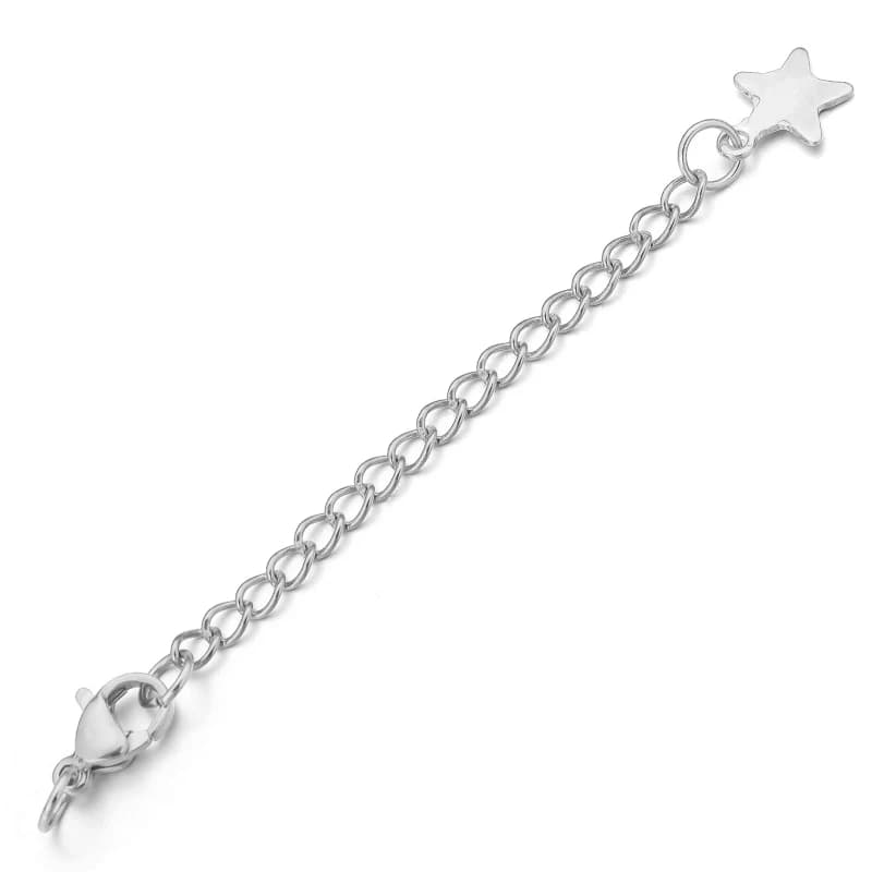 Chaîne d'extension de collier en acier inoxydable, 50mm, 10 pièces/lot, Bracelet en vrac, chaînes ét
