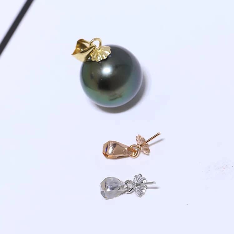 Pendentif en or véritable AU 750 18K, pièces de montage de bijoux, accessoires pour perles, Agate, c