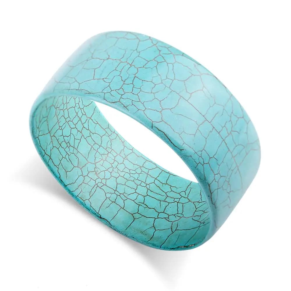 Bracelet rond synthétique-turquoise pour femmes, Style Simple, tendance, pour Costumes, couleur bleu