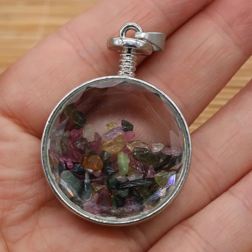 Améthystes naturelles, bouteille de souhait magique, pendentif clair, breloques en verre de cristal 