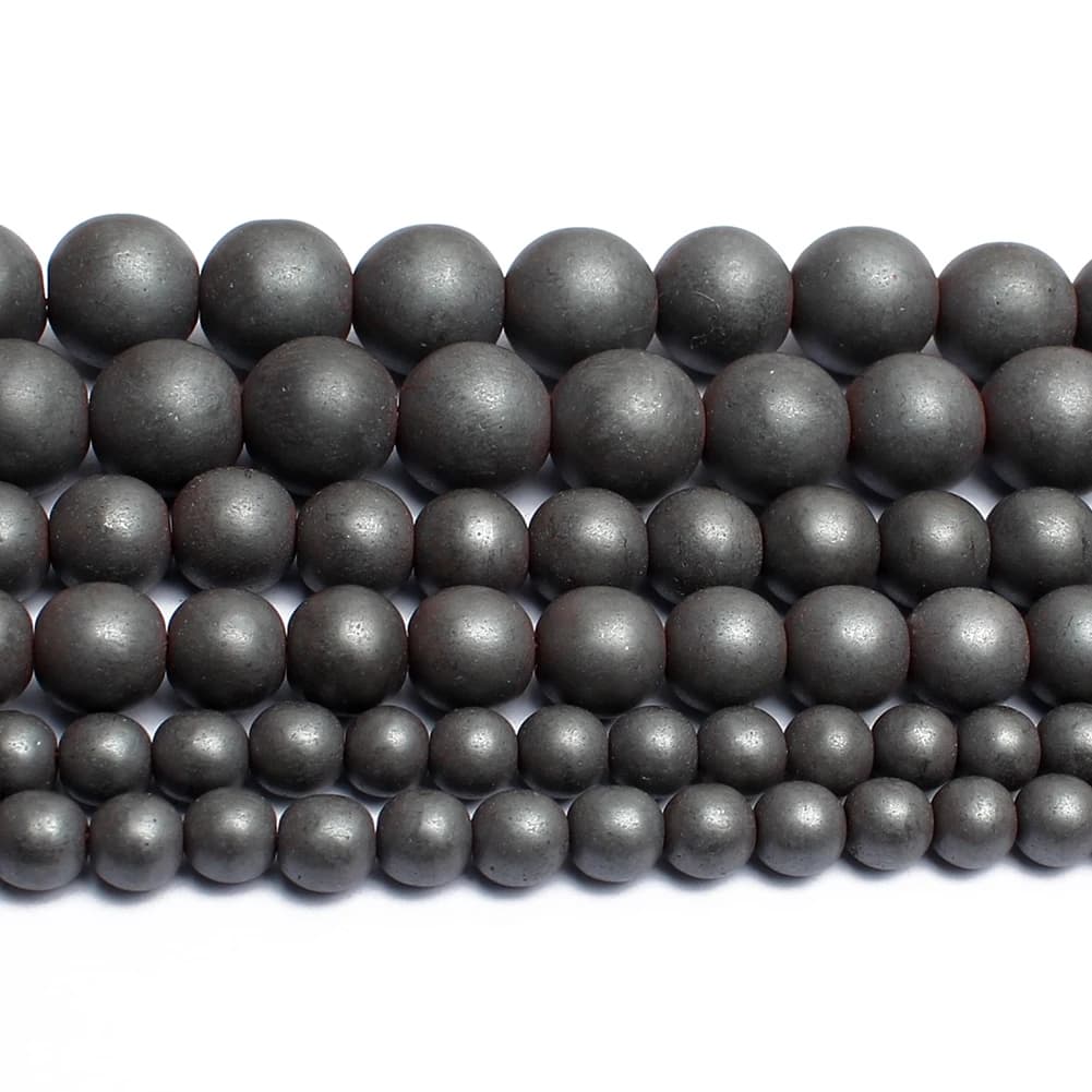 Pierre Naturelle Hématite de 2, 3, 4, 6, 8, 10mm, Perle Ronde pour Bijoux, Breloques à Facettes de D