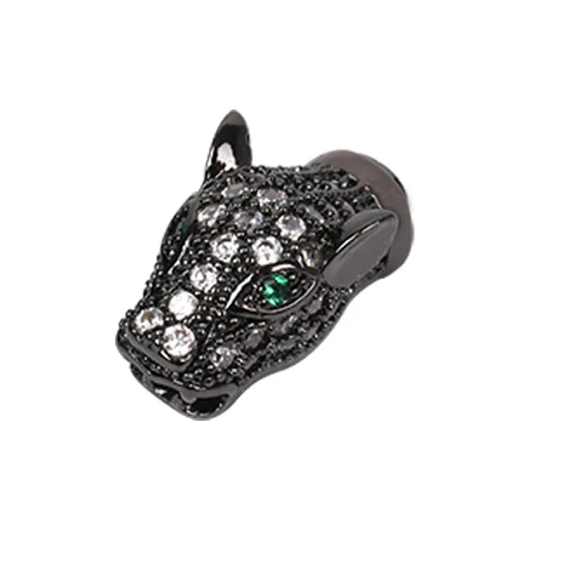 Tête de panthère en cuivre, léopard, Lion, perles métalliques AAA CZ, accessoires, pendentif, bricol