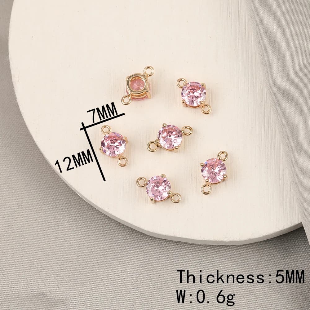 HAOSAW – accessoires de bijouterie, 6 pièces, 7x12MM, connecteur, breloques en CZ, fabrication de bi