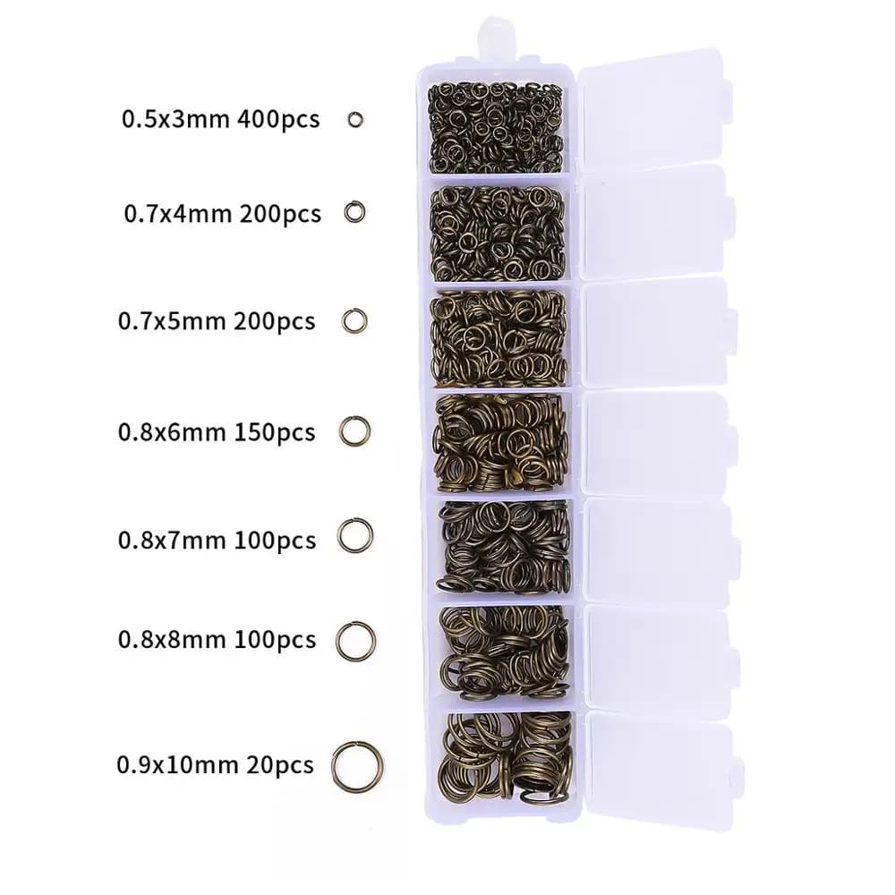 Kit de boîte d'accessoires de bijoux à bricoler soi-même, anneaux diabétiques ouverts, fermoir ster 