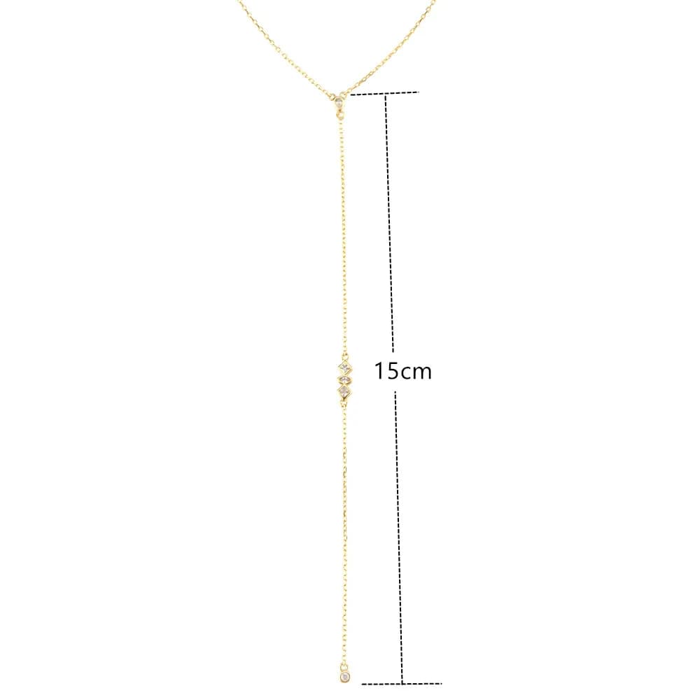 ANDYWEN – collier mi-long en argent Sterling 925, cristal PIRAMIDE, chaîne longue de 15cm, pendentif