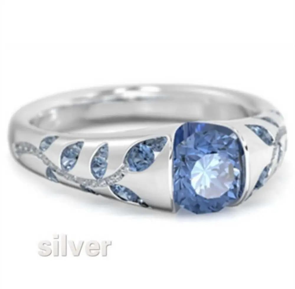 Foydjew bijoux chauds argent/or/or Rose couleur anneaux incrustés de Zircon exquis arbre feuille ann