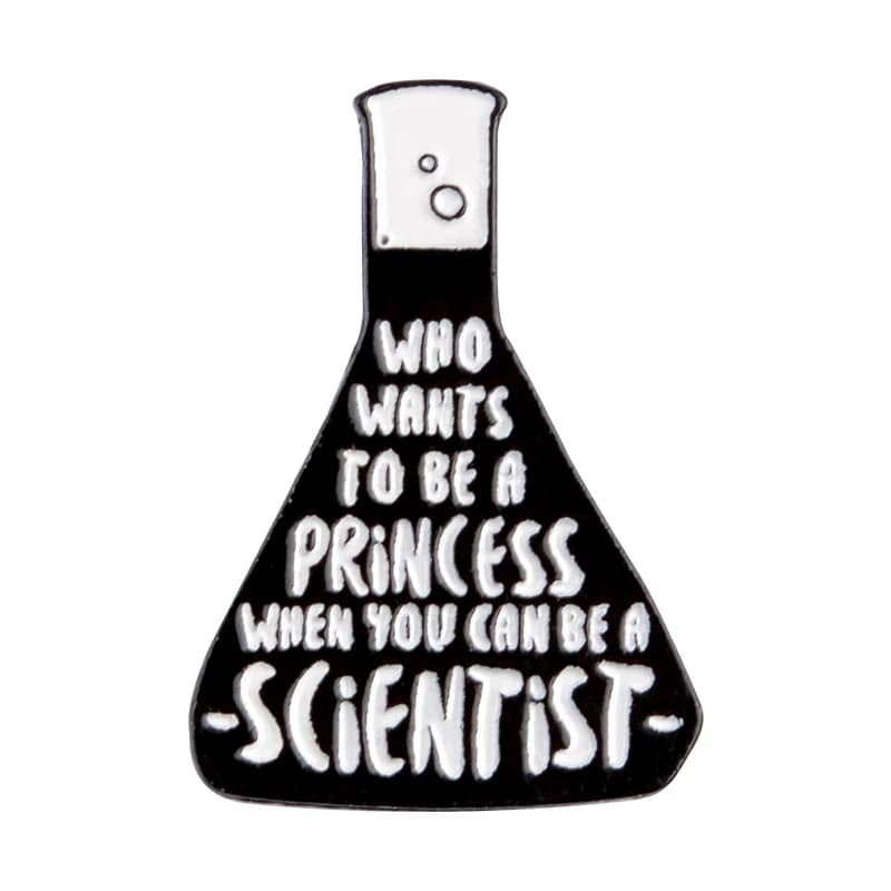 QIHE bijoux Science et café amusant émail broches noir blanc mignon broches en métal Badges sacs à d