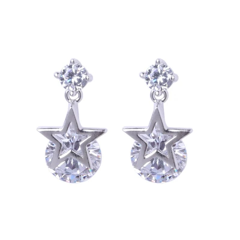 Boucles d'oreilles en argent Sterling 925 anti-allergie, étoile Brincos pour femmes, boucles d'oreil