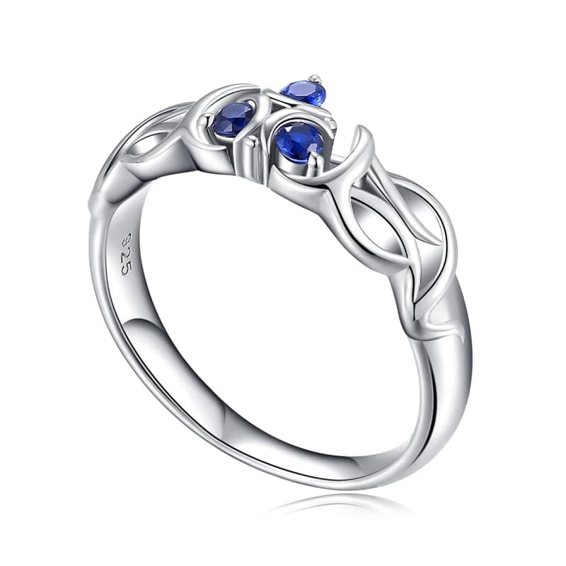 Helpda-Bague de fiançailles en argent regardé 925 avec saphir Zora, Tears of the Kingdom