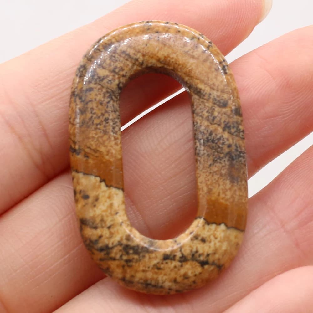 Pendentif narcreux en pierre gemme naturelle, 25x40mm, breloques en jaspe daltravaillait en, bricola
