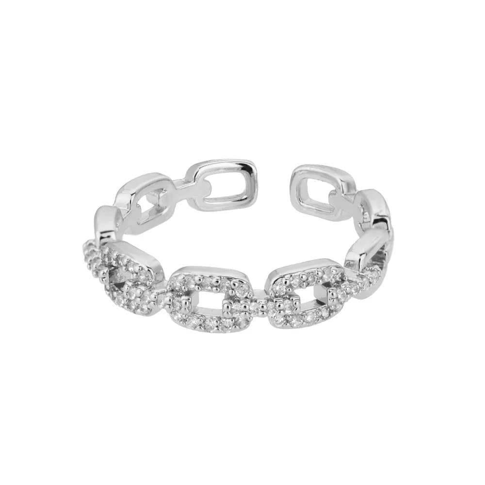 Bagues classiques en Zircon pour femmes, chaîne torsadée, en acier inoxydable, bague de Couple éléga