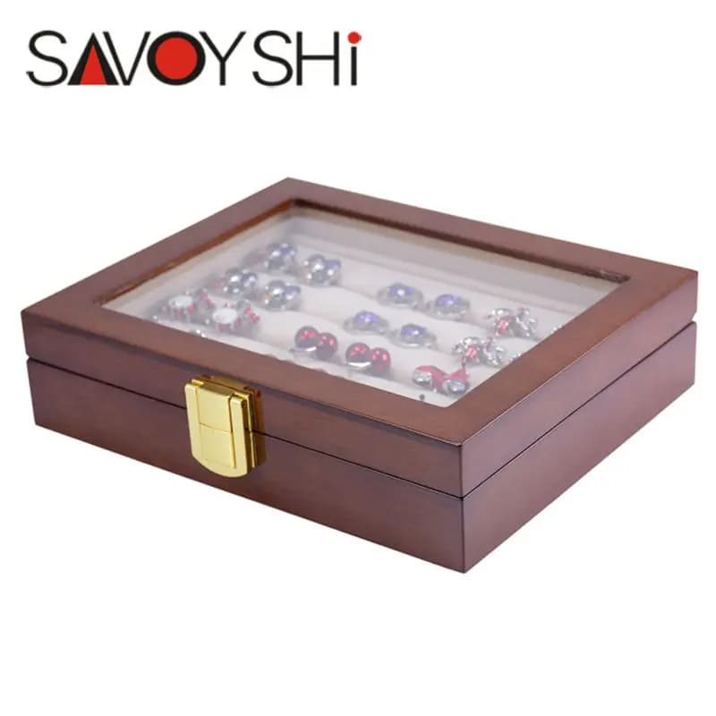 SAVOYSHI-Boîte à bijoux en verre de luxe, boîte à matiques, boîte en bois peinte de haute qualité, c