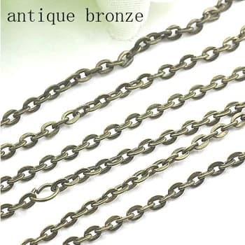 Colliers de la présidence en argent et or, 10 mètres/lot, bijoux à maillons plats, bricolage, collie