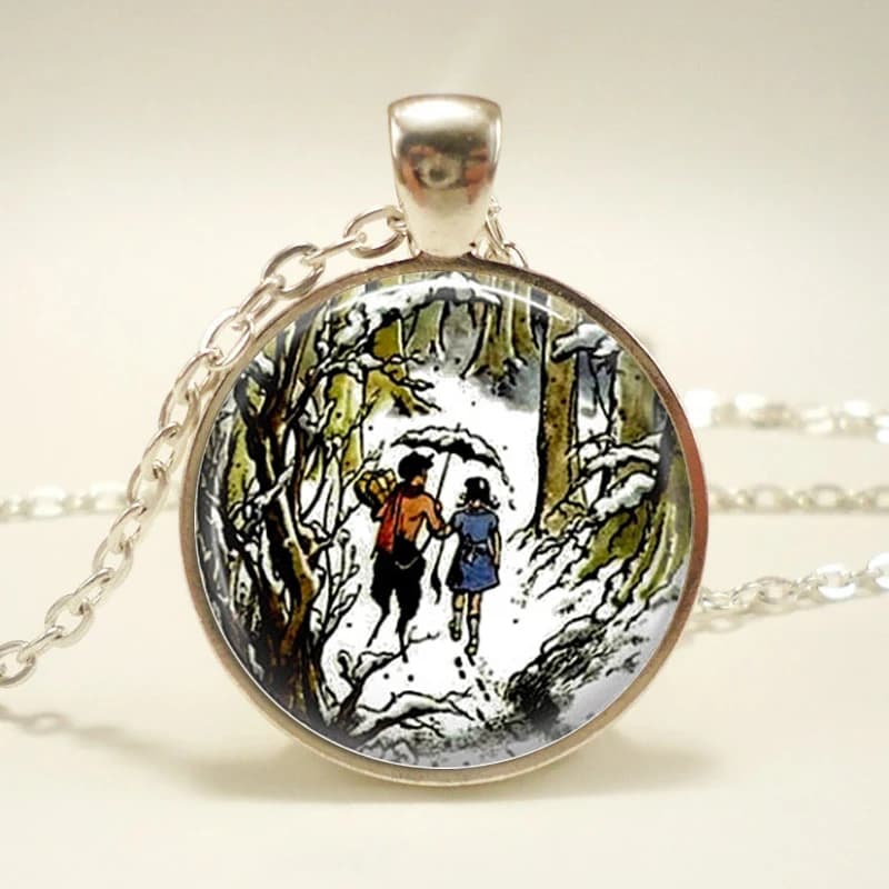 Collier Narnia bijoux Narnia portable Art rond dôme en verre Cabochon collier verre Cabochon collier