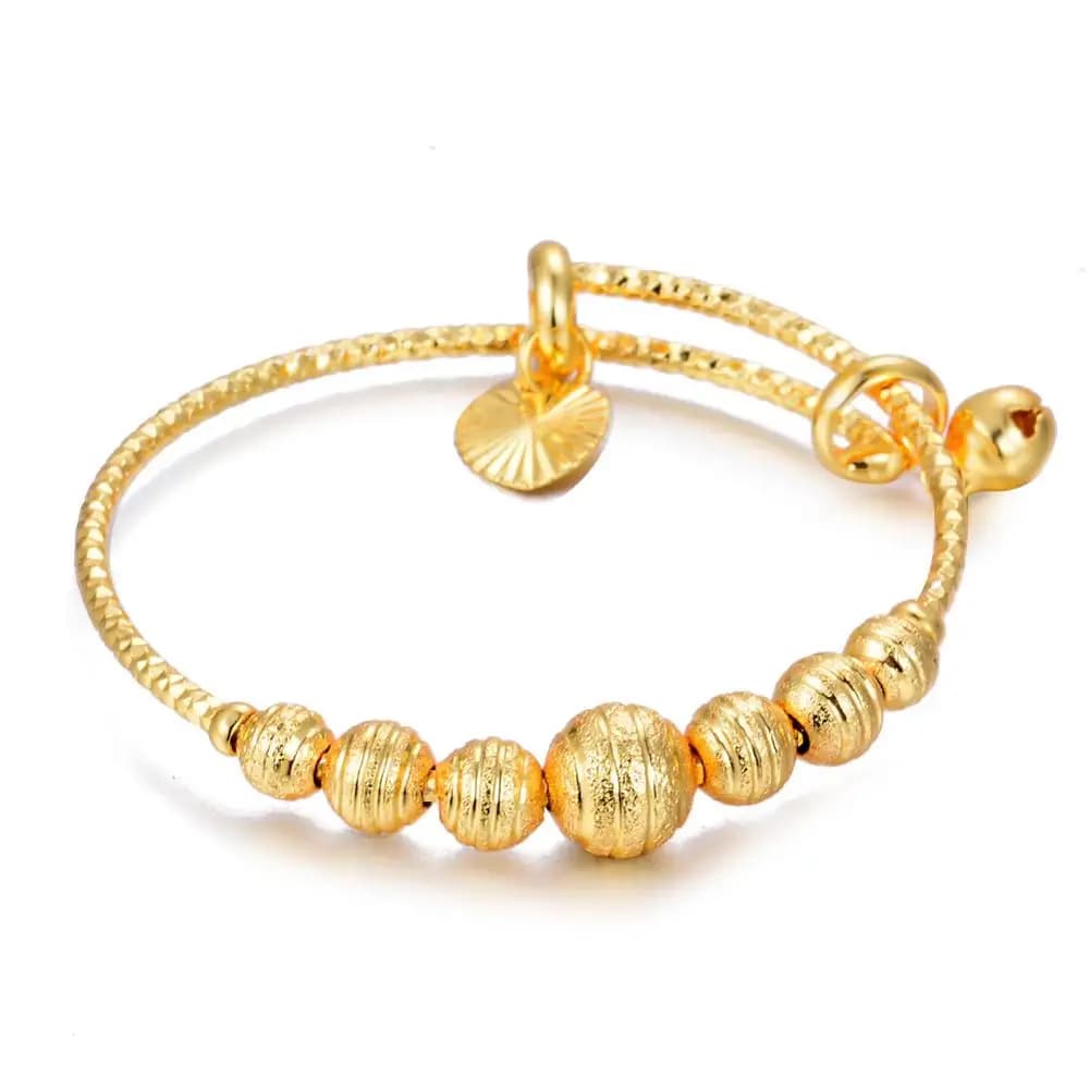 Bracelet tendance pour enfants, petits bracelets et joncs, charmants bracelets en perles dorées, bij