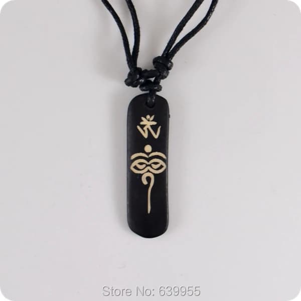 Collier pendentif en os de yak, œil de dieu, œil de ciel, amulette, cadeau porte-bonheur, Totem Trib