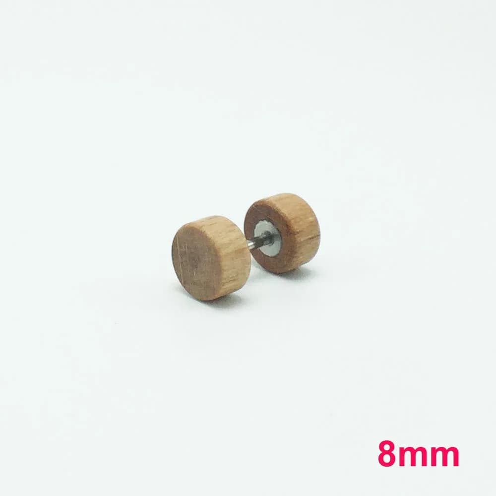 Alisouy 1 paire de faux bijoux de corps en bois naturel pierces d'oreille bouchons boucles d'oreille