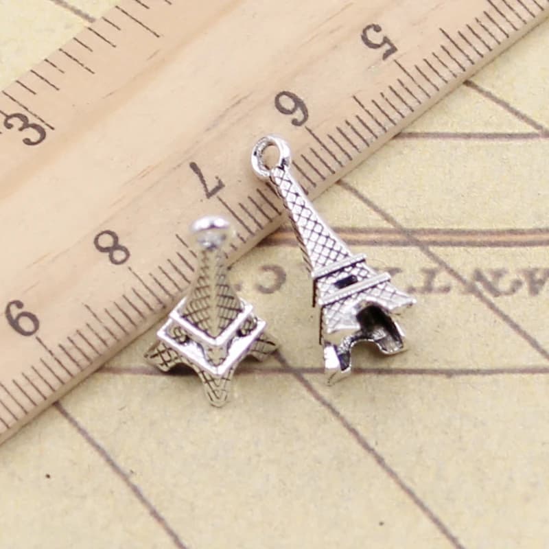 20 pièces breloques tour Eiffel Paris 23x9x9mm tibétain argent couleur pendentifs Antique fabricatio