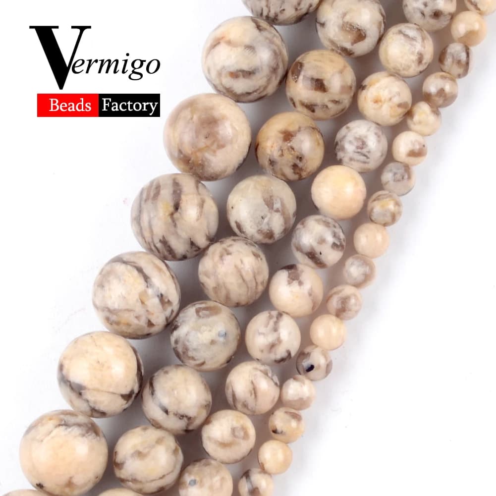 Collier de jaspe zèbre naturel australien, 15 pouces, pour la fabrication de bijoux, perles d'espace