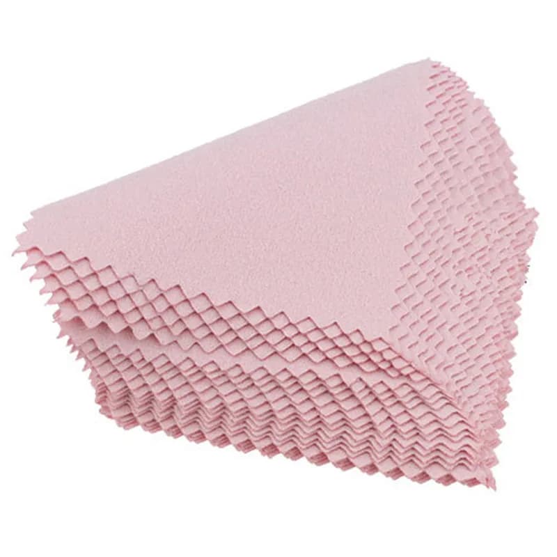 8cm * 8cm 50 pcs/pack bijoux polissage rose couleur tissu argent polonais nettoyage chiffon soin pou