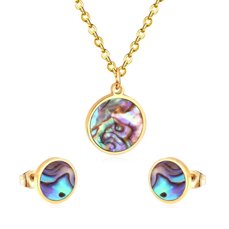 LUXUSTEEL – ensemble de bijoux hip-hop pour femmes, collier avec pendentif rond en forme d'œil, en a