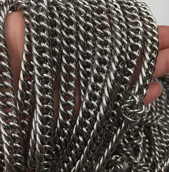 Chaîne à maillons lisses en acier inoxydable de 9 mm, 5 mètres, pour la fabrication de bijoux / marq