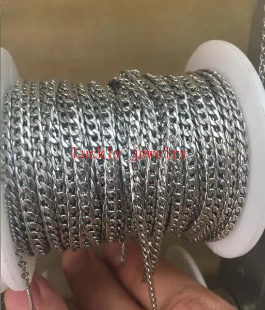Chaîne Figaro NK en acier inoxydable de 3 mm, 10 mètres/lot, pour la création de bijoux / marquage D