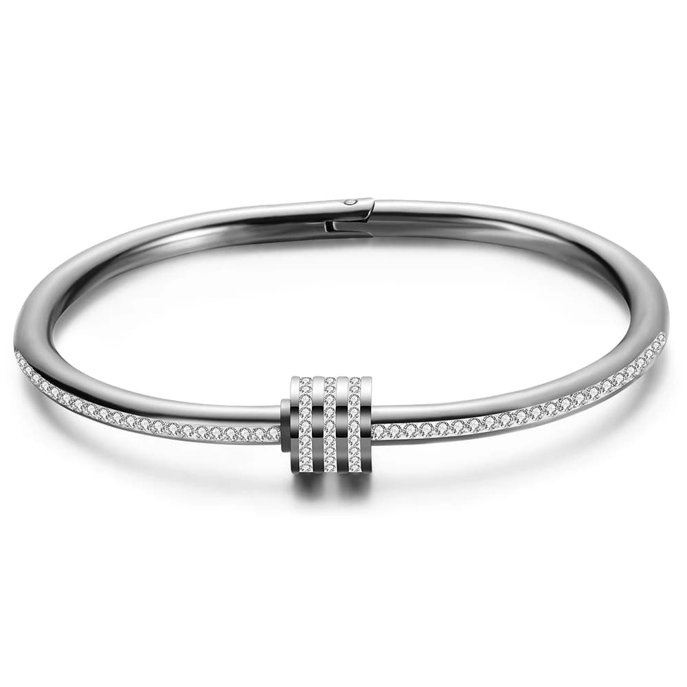 Bracelets de luxe en cristal perlé pour femmes, bijoux de mode, breloques en acier inoxydable, acces