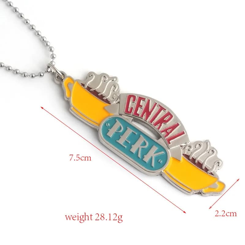 Mode film amis Central Perk porte-clés pendentifs émail café temps Logo voiture porte-clés tour de c
