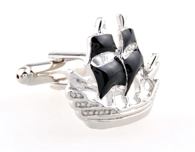 Boutons de manchette pour hommes, bijoux, Design de bateau à voile, boutons de manchette pour chemis