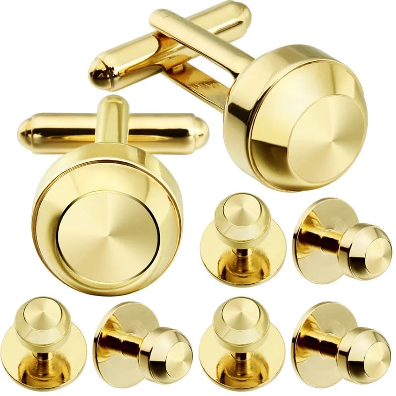HAWSON – ensemble de boutons de manchettes et de clous en métal pour hommes, Simple boule, chemise d