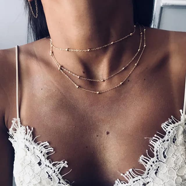 JOBeads-Collier ras du cou superposé pour femme, colliers de la présidence, collier Boho simple, doc
