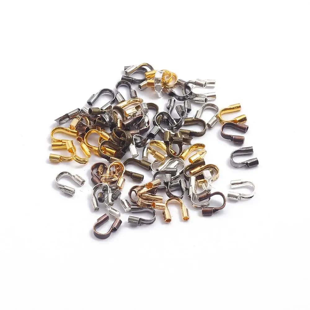 Lot de 100 protecteurs de fils 4x4mm, boucles de protection en forme de U, accessoires, fermoirs, co