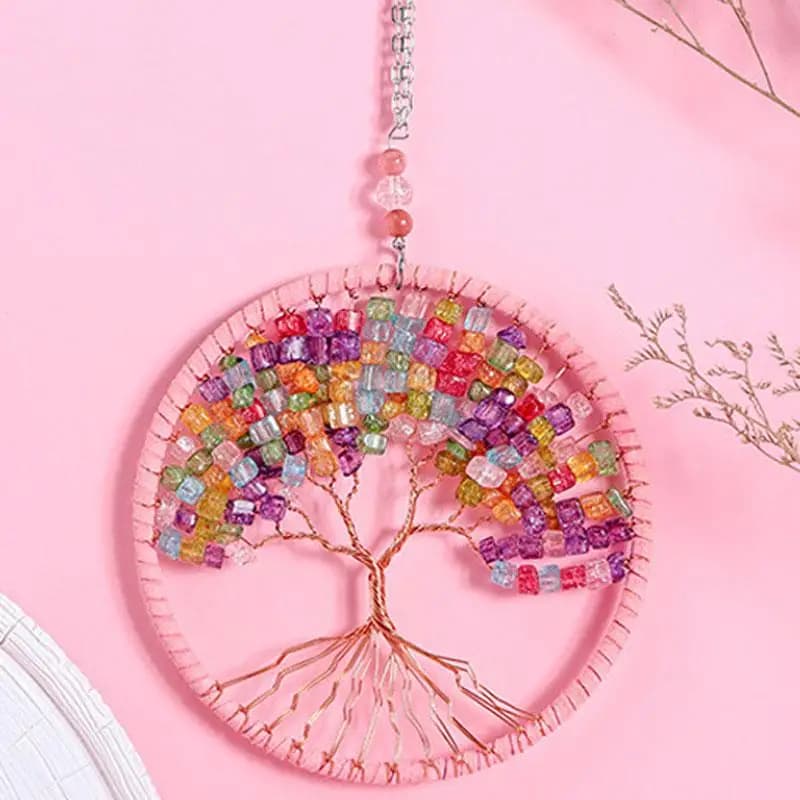 Attrape-rêves mural avec grand arbre de vie, artisanat, pendentif, bijoux pour la maison, cadeau d'a