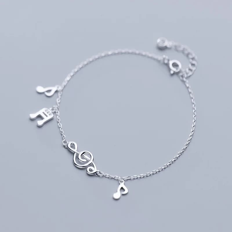 La Monada-Bracelet en Argent Fin 925 pour Femme, Bijoux Minimalistes, Note de Musique, Joaillerie Fé