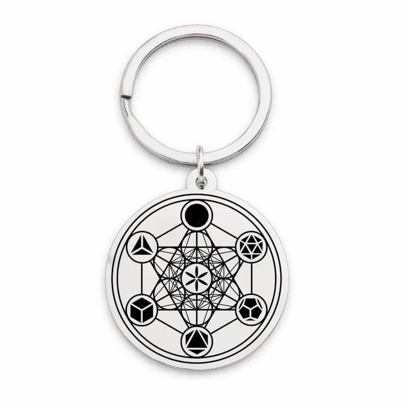 Metatron-Collier Cube en Acier Inoxydable, Géométrie Sacrée, Sceaux d'Archange, Pendentif Sigil d'An