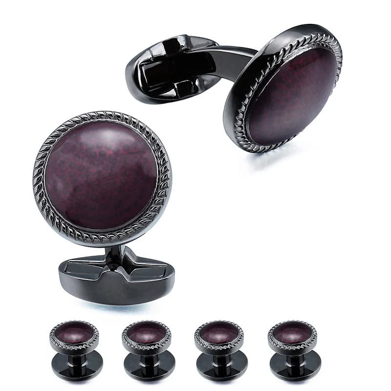 HAWSON-Ensemble de boutons de manchette et clous de smoking pour hommes, ensemble de boutons de manc