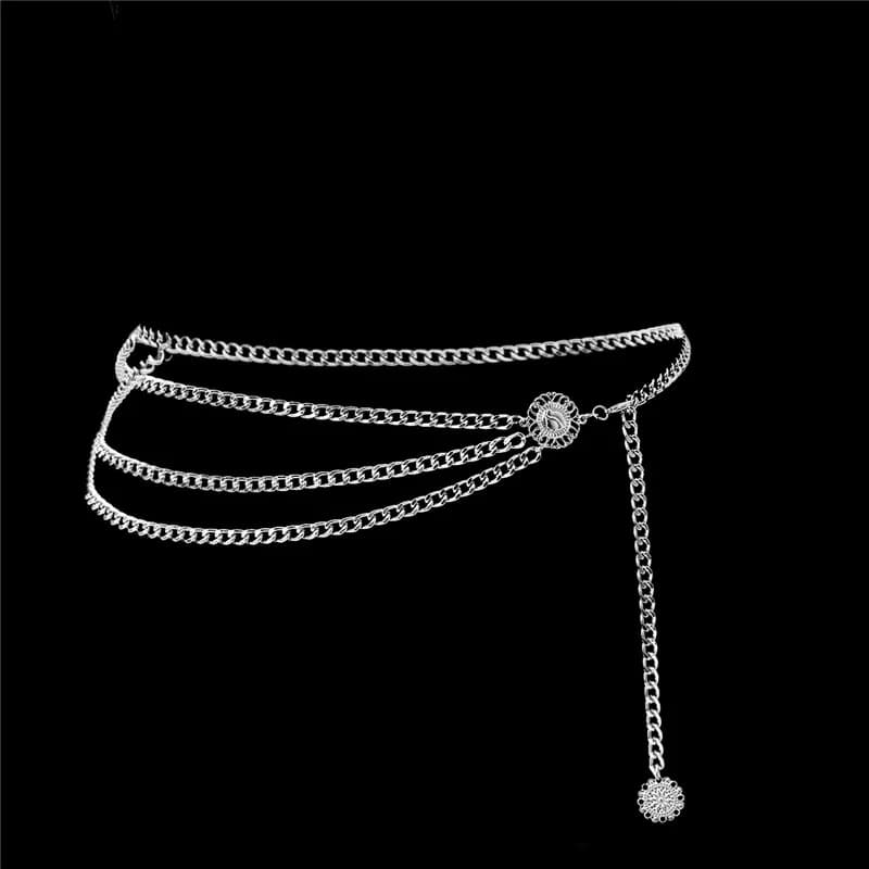 Sexy Bikini plage multicouche taille ceinture chaîne longue gland pièce pendentif harnais ventre cha