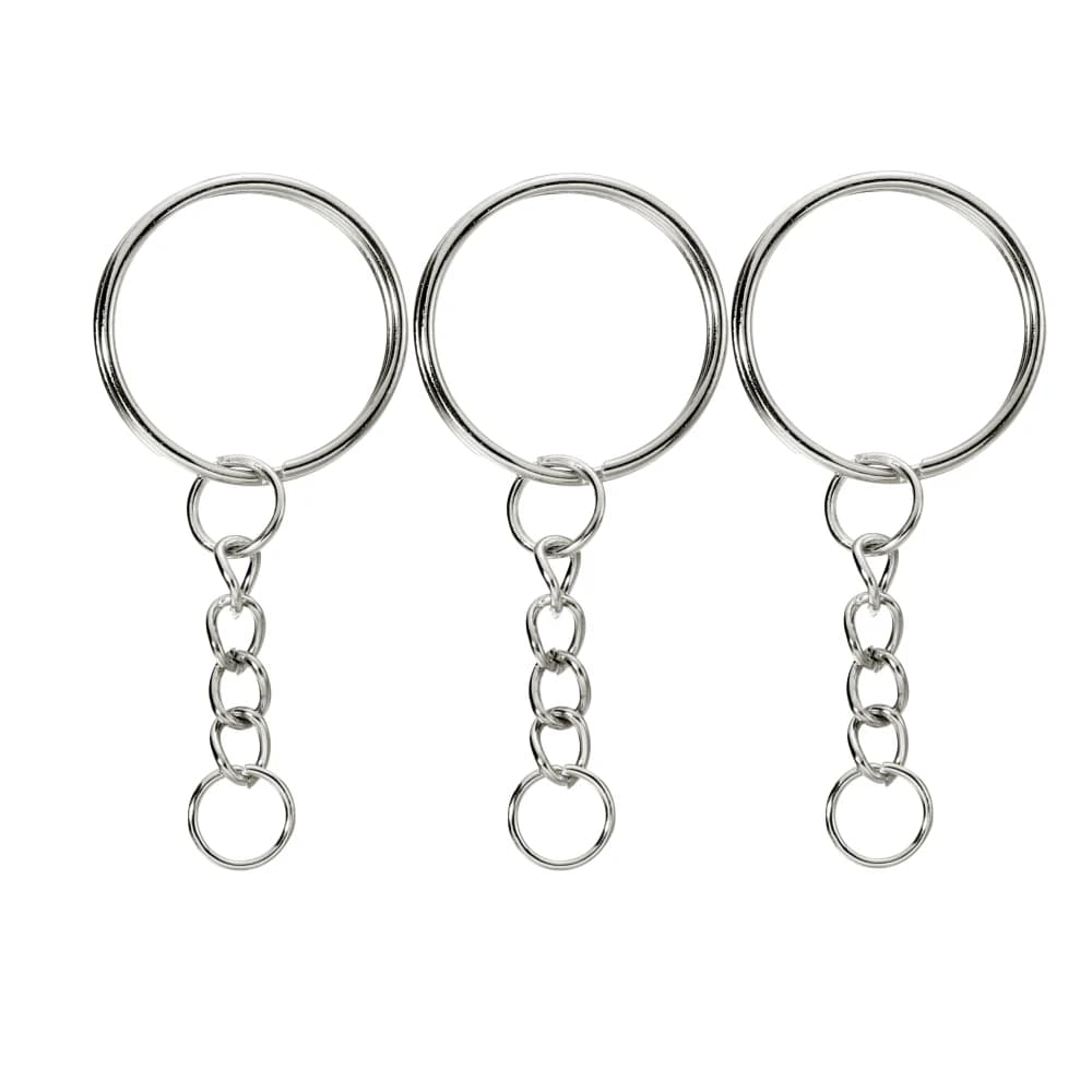 Porte-clés rond fendu en rhodium, porte-clés pour diabétique, bijoux à bricoler soi-même, accessoire