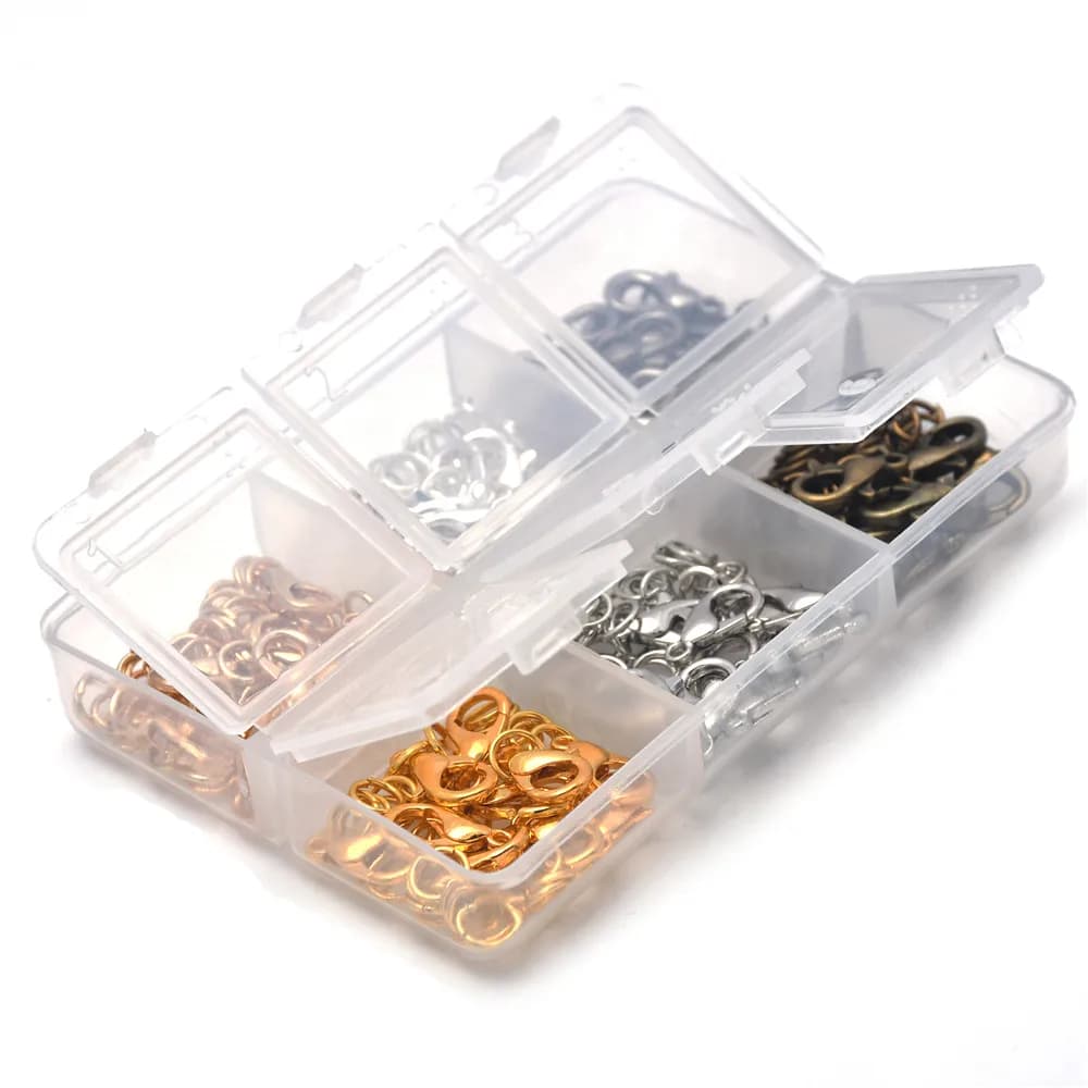 Kits de recherche de bijoux 6 couleurs, avec anneaux de saut ouverts de 5mm et fermoir à griffe de h