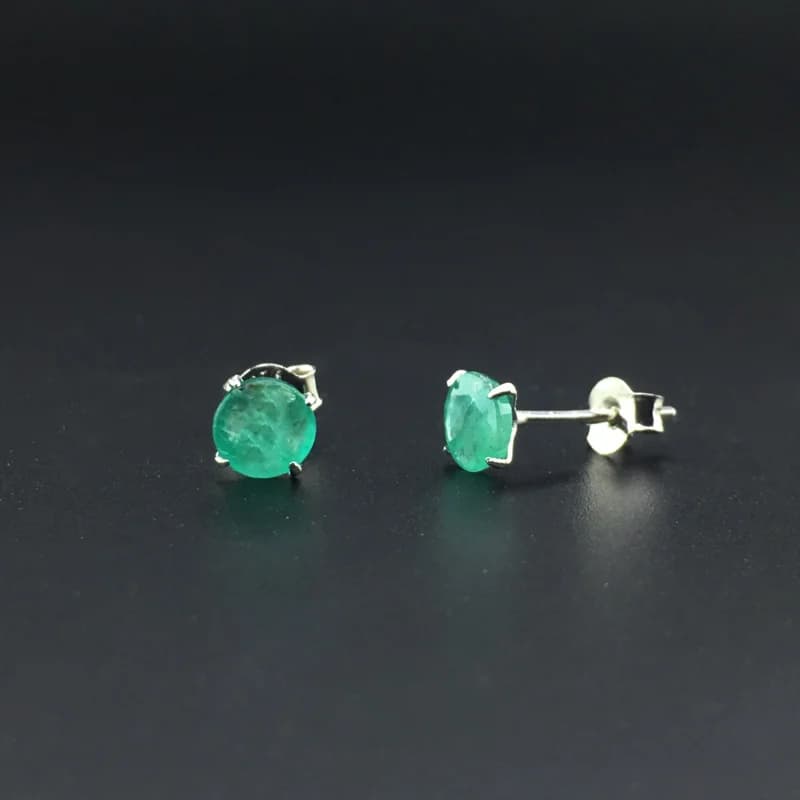 VANTJ – boucles d'oreilles en émeraude naturelle, en argent Sterling 925, bijoux fins élégants pour 