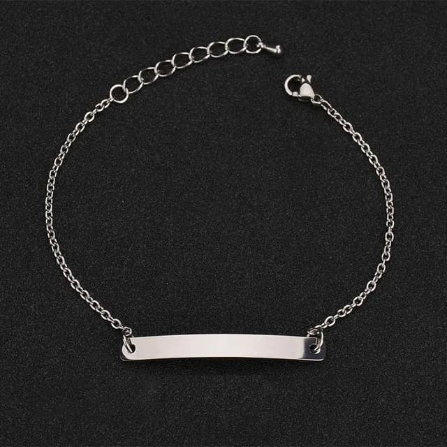Bracelet Personnalisé avec Nom Gravé, en Acier Inoxydable, Bijoux à la Mode, Cadeau, pour Homme et F