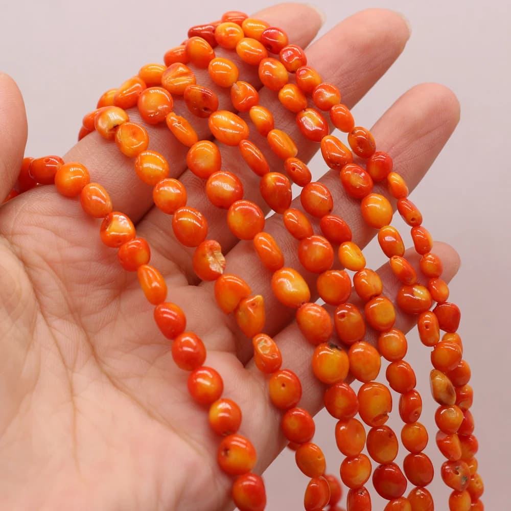 Perles de corail naturel de différentes formes, mélange de couleurs, perles amples et exquises pour 
